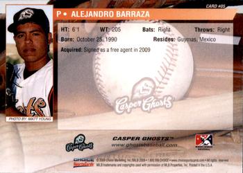2009 Choice Casper Ghosts #5 Alejandro Barraza Back