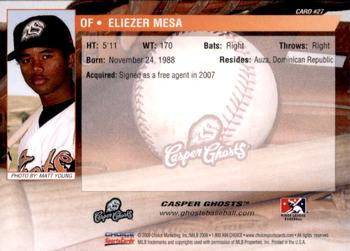 2009 Choice Casper Ghosts #27 Eliezer Mesa Back