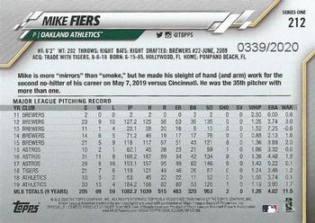 2020 Topps - Gold #212 Mike Fiers Back