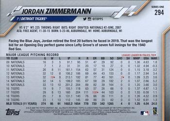 2020 Topps - Rainbow Foil #294 Jordan Zimmermann Back