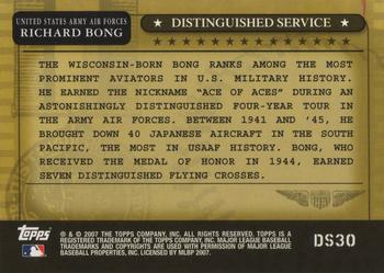2007 Topps - Distinguished Service #DS30 Richard Bong Back