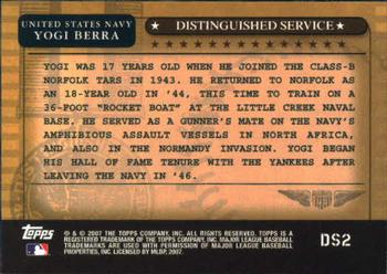 2007 Topps - Distinguished Service #DS2 Yogi Berra Back