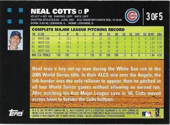2007 Topps - Chicago Cubs #3 Neal Cotts Back