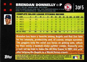 2007 Topps - Boston Red Sox #3 Brendan Donnelly Back