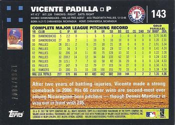 2007 Topps - Gold #143 Vicente Padilla Back