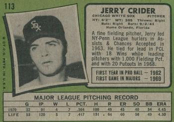 2020 Topps Heritage - 50th Anniversary Buybacks #113 Jerry Crider Back