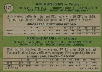 2020 Topps Heritage - 50th Anniversary Buybacks #121 Cubs 1971 Rookie Stars (Jim Dunegan / Roe Skidmore) Back