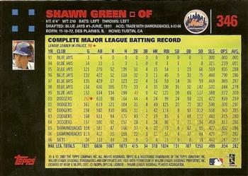 2007 Topps - Red Back #346 Shawn Green Back