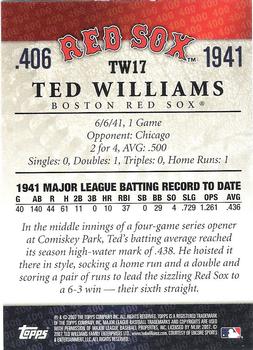2007 Topps - Ted Williams 406 #TW17 Ted Williams Back