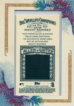 2007 Topps Allen & Ginter - Relics #AGR-MR Manny Ramirez Back