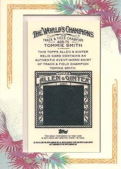 2007 Topps Allen & Ginter - Relics #AGR-TS Tommie Smith Back
