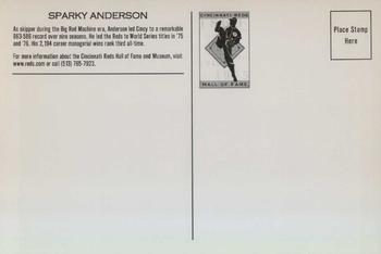 2002 Cincinnati Reds Hall of Fame and Museum Postcards #NNO Sparky Anderson Back