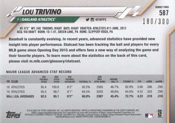 2020 Topps - Advanced Stat #587 Lou Trivino Back