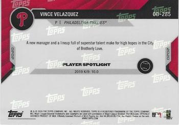 2020 Topps Now Road to Opening Day Philadelphia Phillies #OD-285 Vince Velasquez Back