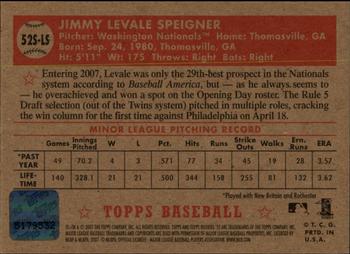 2007 Topps Rookie 1952 Edition - Signatures #52S-LS Levale Speigner Back