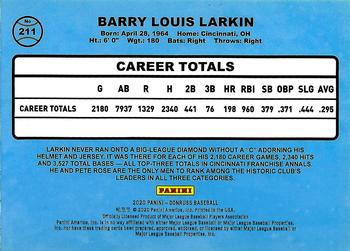 2020 Donruss - Yellow #211 Barry Larkin Back