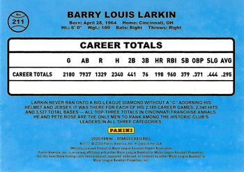 2020 Donruss - Holo Orange #211 Barry Larkin Back
