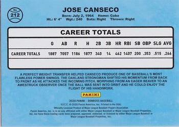 2020 Donruss - Holo Pink #212 Jose Canseco Back