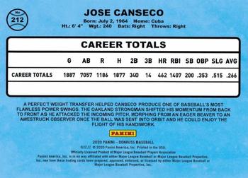 2020 Donruss - Milestone Stat Line #212 Jose Canseco Back