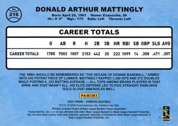 2020 Donruss - Presidential Collection #216 Don Mattingly Back