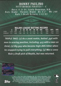 2007 Topps Triple Threads - Emerald #175 Ronny Paulino Back