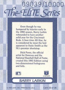 1993 Donruss - The Elite Series #23 Barry Larkin Back