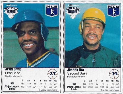 1987 Kraft Home Plate Heroes - Panels #14 / 37 Johnny Ray / Alvin Davis Front