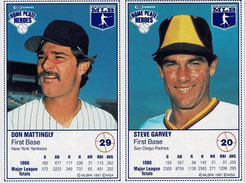 1987 Kraft Home Plate Heroes - Panels #20 / 29 Steve Garvey / Don Mattingly Front