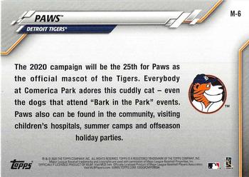 2020 Topps Opening Day - Mascots #M-6 Paws Back