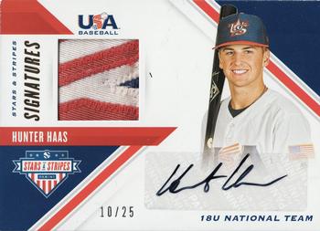 2020 Panini USA Baseball Stars & Stripes - Stars and Stripes Prime Signatures #SSS-HH Hunter Haas Front