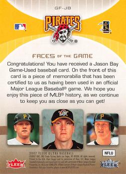 2007 Ultra - Faces of the Game Materials #GF-JB Jason Bay Back