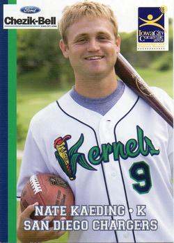 2009 Perfect Game Cedar Rapids Kernels #NNO Nate Kaeding Front