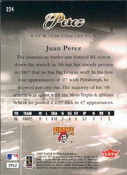 2007 Ultra - Retail #224 Juan Perez Back