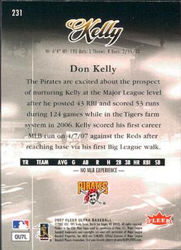 2007 Ultra - Retail #231 Don Kelly Back