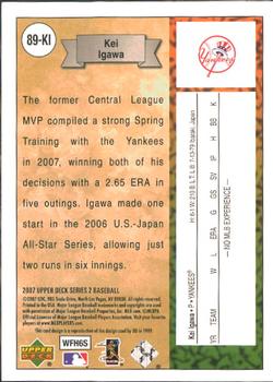 2007 Upper Deck - 1989 Rookie Reprints #89-KI Kei Igawa Back