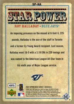 2007 Upper Deck - Star Power #SP-HA Roy Halladay Back