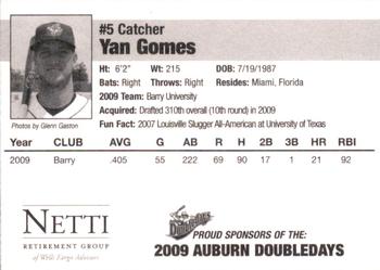 2009 Auburn Doubledays #NNO Yan Gomes Back