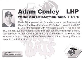 2009 Keene Swamp Bats #NNO Adam Conley Back