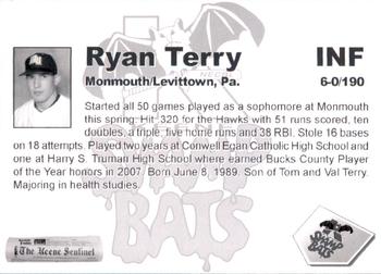 2009 Keene Swamp Bats #NNO Ryan Terry Back
