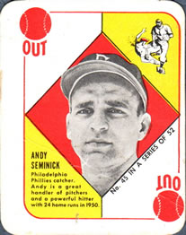 1951 Topps Red Backs #45 Andy Seminick Front