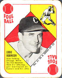 1951 Topps Red Backs #51 Eddie Robinson Front
