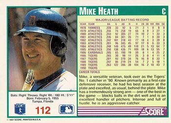 1991 Score - Promos #112 Mike Heath Back
