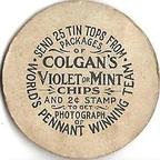 1913 Colgan's Chips Tin Tops (E270-2) #NNO Jack Coombs Back