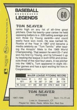1990 Pacific Legends - Glossy #60 Tom Seaver Back