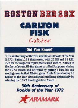 2002 Aramark Boston Red Sox Spring Training #NNO Carlton Fisk Back