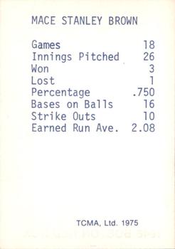 1975 TCMA 1946 Boston Red Sox (Blue Names) #NNO Mace Brown Back