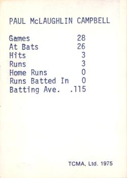 1975 TCMA 1946 Boston Red Sox (Blue Names) #NNO Paul Campbell Back