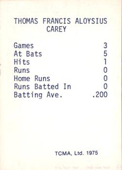 1975 TCMA 1946 Boston Red Sox (Blue Names) #NNO Tom Carey Back