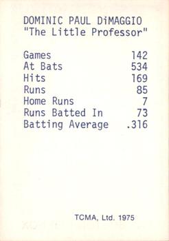1975 TCMA 1946 Boston Red Sox (Blue Names) #NNO Dom DiMaggio Back