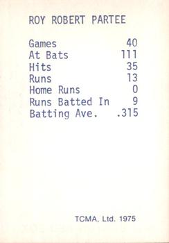 1975 TCMA 1946 Boston Red Sox (Blue Names) #NNO Roy Partee Back